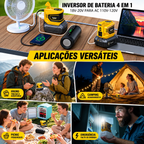 Inversor de Energia 200W para Eletrodomésticos – USB, Tipo-C e Luz LED